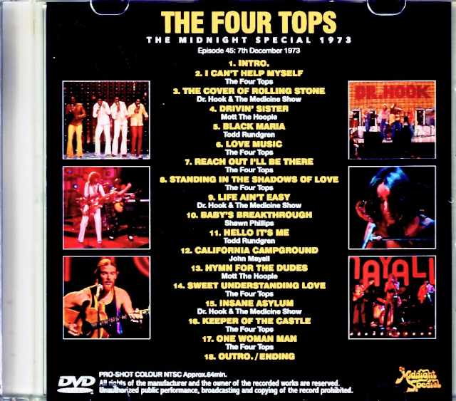 Four Tops Mott The Hoople, Todd Rundgren Four Tops / Midnight Special 1973 Jewel Version