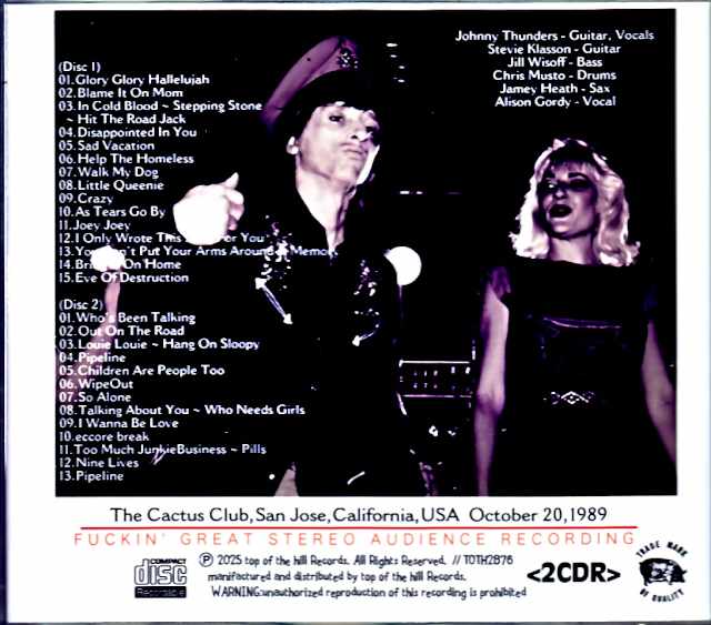Johnny Thunders and the Oddballs Johnny Thunders/CA,USA 1989