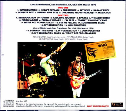 Who,The Who/CA,USA 1976 Barry Goldstein Master