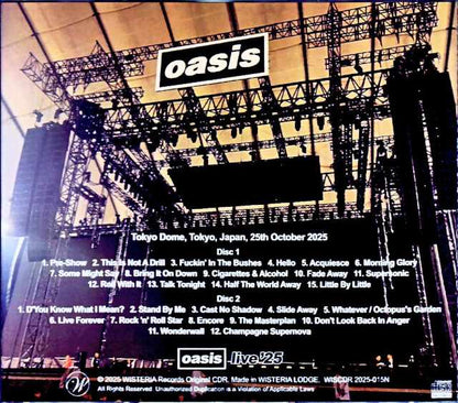 Oasis / Tokyo Dome First Day, Completely Unedited Tokyo, Japan 10.25.2025 Complete Naked Sound Edition