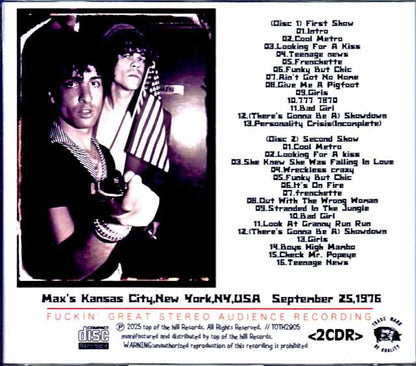 New York Dolls New York Dolls/NY,USA 09.25.1976 Soundboard Edition