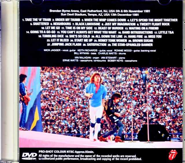 Rolling Stones/Rocks Off NJ,USA 1981 2Days Jewel Version