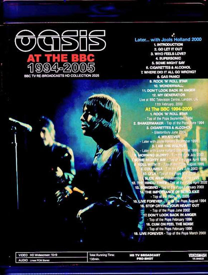 Oasis/BBC TV Re-Broadcasts HD Collection 1994-2005 Blu-Ray Edition