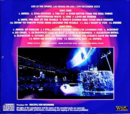 U2 U2/NV,USA 12.13.2023 Complete IEM Matrix Edition