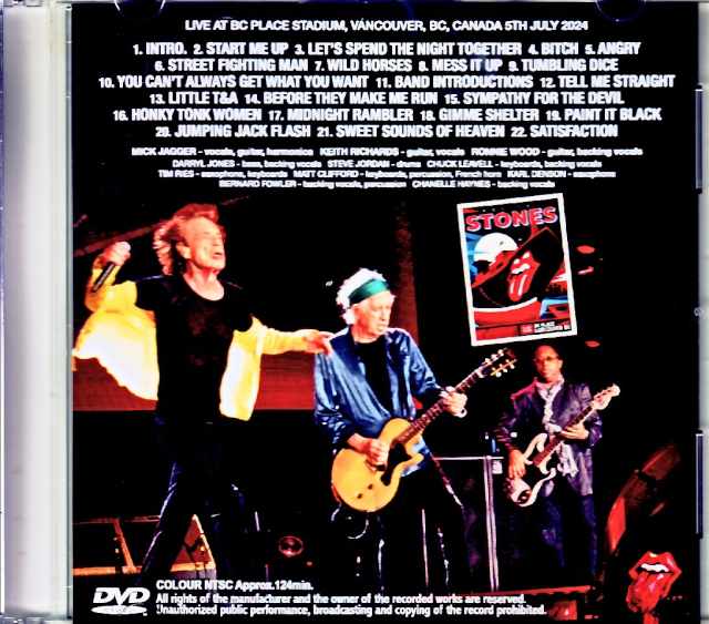 Rolling Stones/BC,Canada 2024 Complete Multi-Cam Edition Jewel Version