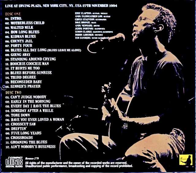 Eric Clapton Eric Clapton/NY,USA 11.27.1994 Complete DAT Master