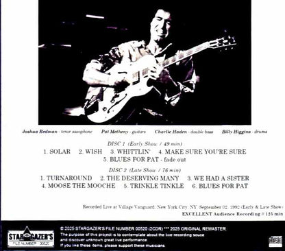 Joshua Redman Quartet Joshua Redman Pat Metheny/NY,USA 1992 2 Shows