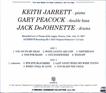 Keith Jarrett Trio Keith Jarrett/Italy 07.13.2007