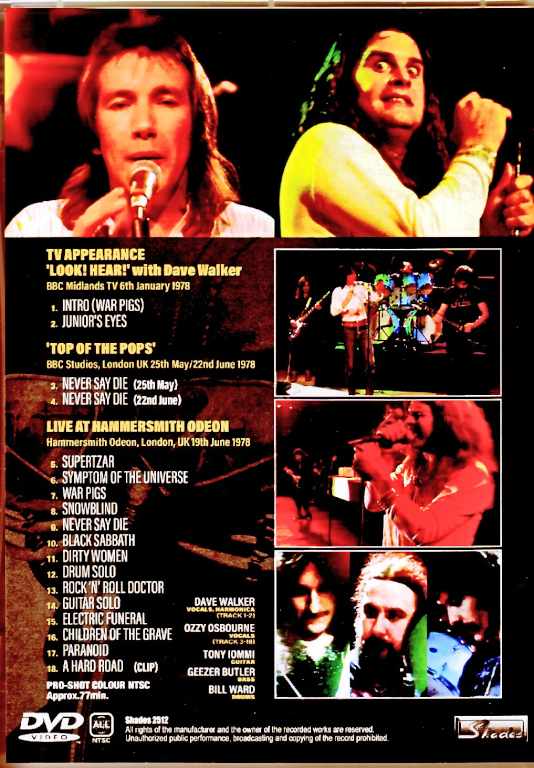 Black Sabbath Pro-Shot Collection 1978