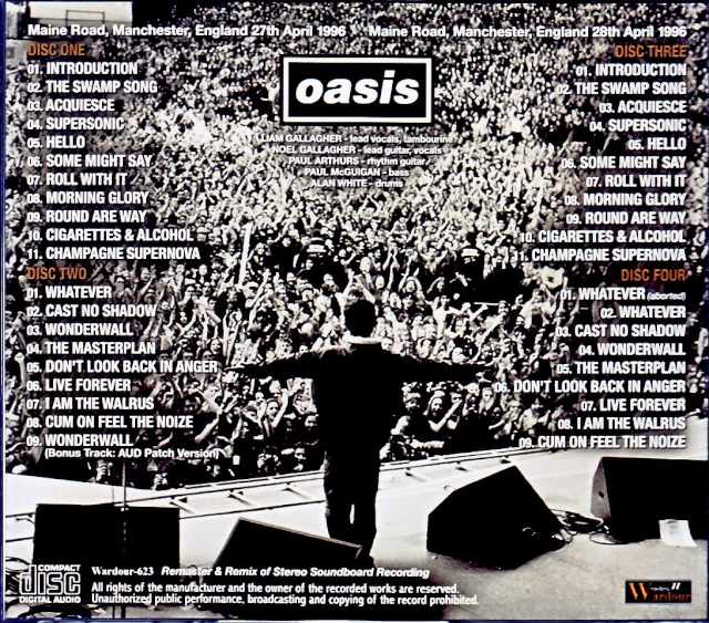 Oasis/England,UK 1996 2Days Complete Remaster Remix Soundboard Edition