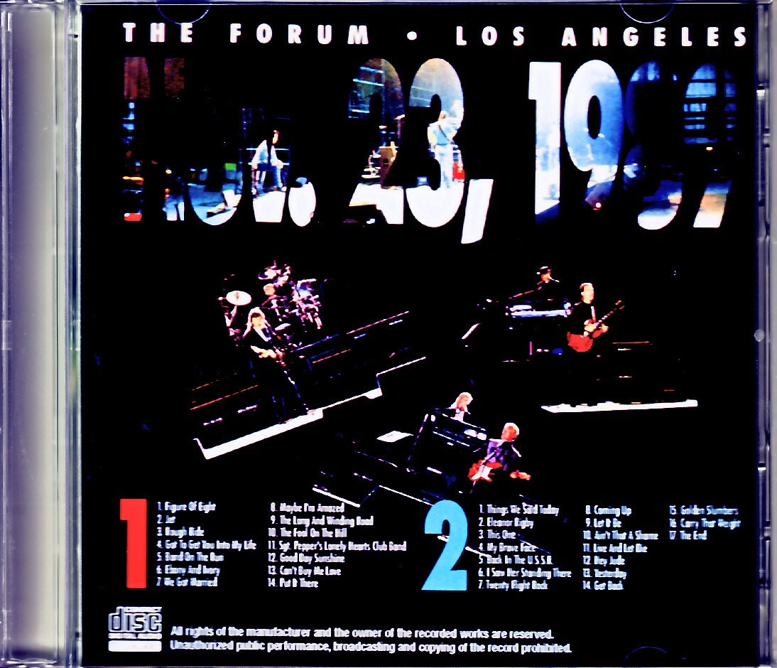Paul McCartney / CA, USA 11.23.1989 Original Bootleg 3LP Back in the U.S.A. Edition