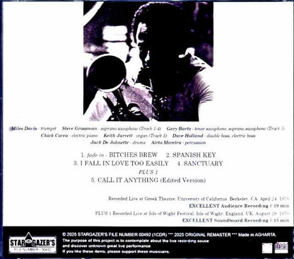 Miles Davis, Chick Corea, Keith Jarrett, Gary Bartz Miles Davis, Keith Jarrett, Chick Corea/CA,USA 1970 & more
