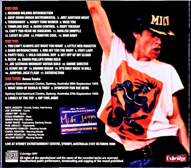 Mick Jagger Joe Satriani Mick Jagger Joe Satriani/Australia 10.21.1988 Complete & more