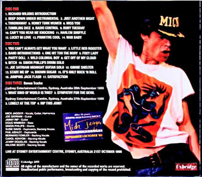 Mick Jagger Joe Satriani Mick Jagger Joe Satriani/Australia 10.21.1988 Complete & more