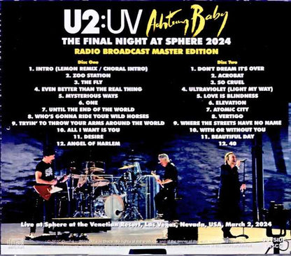 U2 U2/NV,USA 3.2.2024 Complete Radio Broadcast Edition