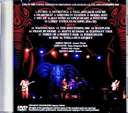 Beat Adrian Belew,Tony Levin,Steve Vai Beat/CA,USA 11.10.2024 Complete Multi-Cam Shot Edition Jewel Version