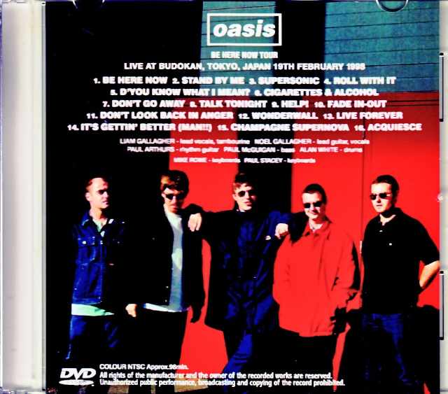 Oasis/Tokyo,Japan 2.19.1998 Jewel Version