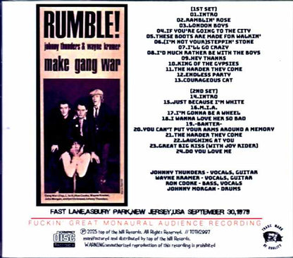 Gang War Johnny Thunders, Wayne Kramer Gang War/NJ, USA 09.30.1979