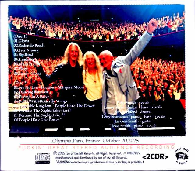 Patti Smith and Her Band Patti Smith/France 10.20.2025 Complete