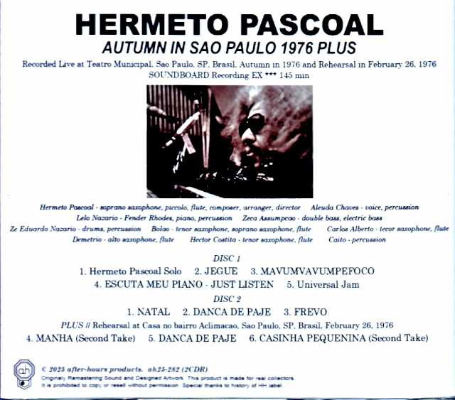 Hermeto Pascoal/Brazil 1976 Complete Soundboard Edition & more