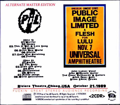 Public Image Limited Public Image Limited/CA,USA 1989 Complete