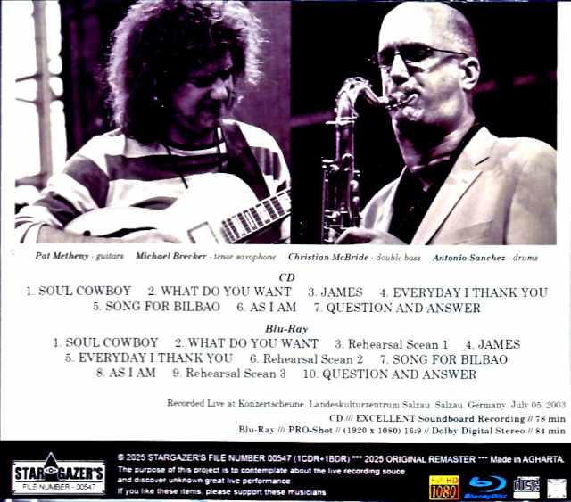 Pat Metheny Michael Brecker Pat Metheny Michael Brecker/Germany 07.05.2003 Soundboard Edition & more