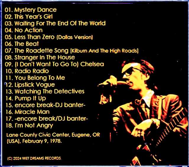 Elvis Costello and the Attractions Elvis Costello/OR,USA 1978 Soundboard Edition