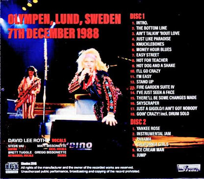 David Lee Roth Steve Vai David Lee Roth Steve Vai/Sweden 12.07.1988 Complete