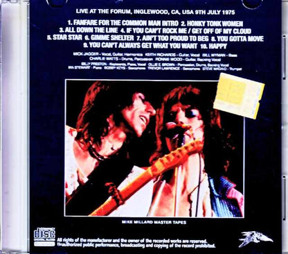 Rolling Stones/CA,USA 7.12.1975 Mike Millard Master Tapes