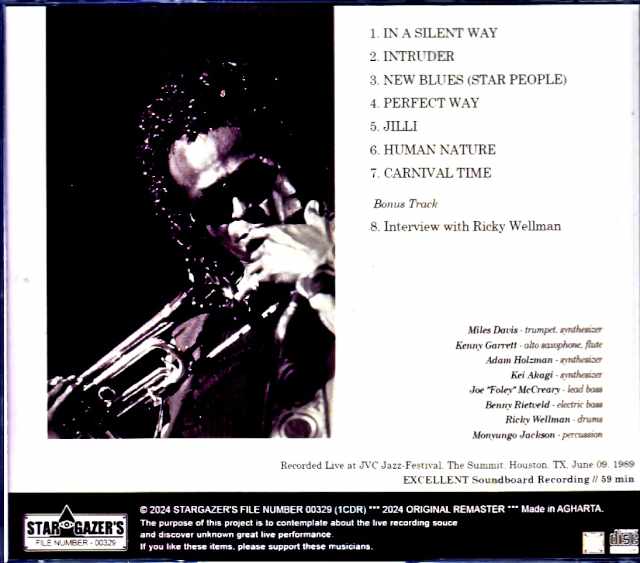 Miles Davis Kenny Garrett Miles Davis/TX,USA 1989