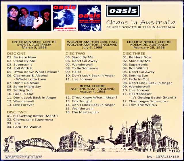 Oasis/Chaos in Australia Australia 1998 Complete