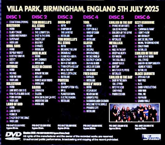 Various Artists Ozzy Osbourne, Black Sabbath, Gun's N' Roses, Slayer, Metallica, Pantera Ozzy Osbourne Black Sabbath/England,UK 2025 Complete Web Broadcast Edition