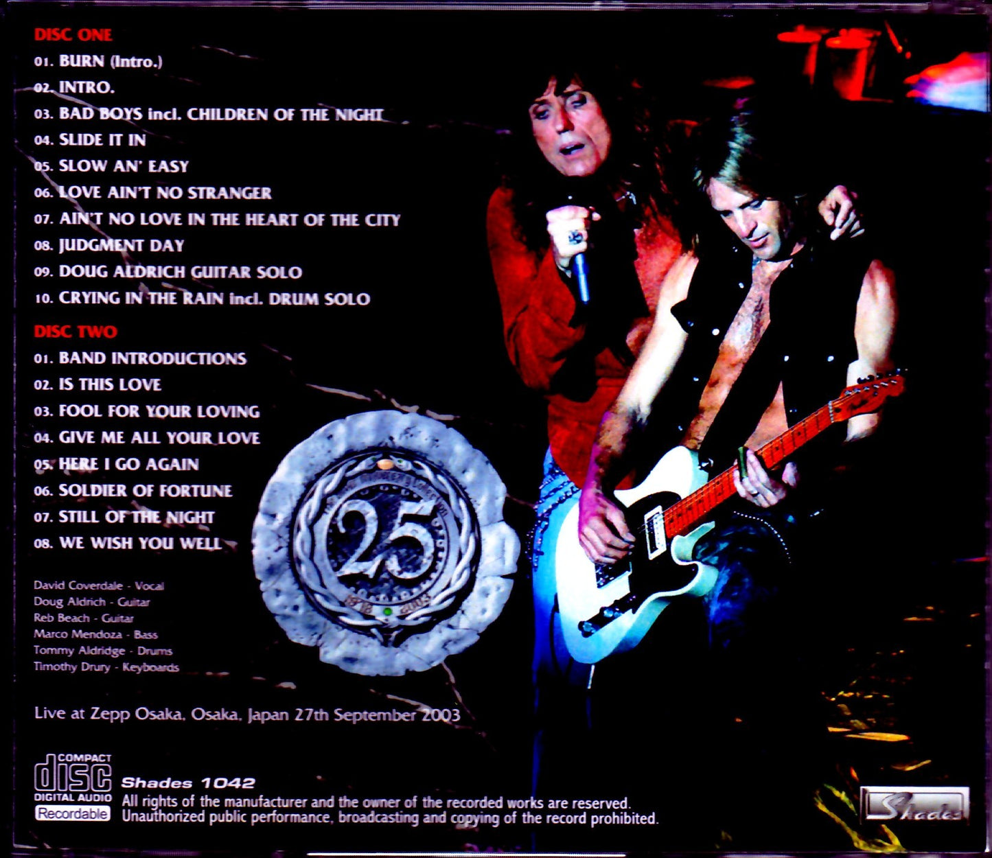 Whitesnake/Osaka,Japan 2003