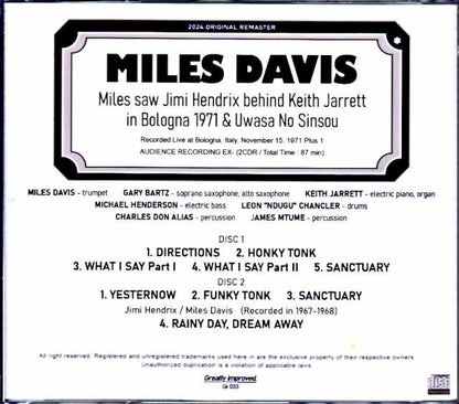 Miles Davis Keith Jarrett,Jimi Hendrix Miles Davis Keith Jarrett/Italy 1971 & more