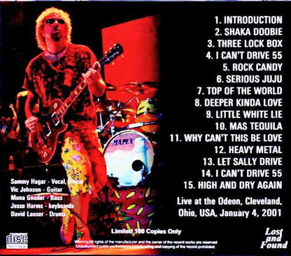Sammy Hagar and the Wabos Sammy Hagar/OH,USA 01.04.2001 Complete