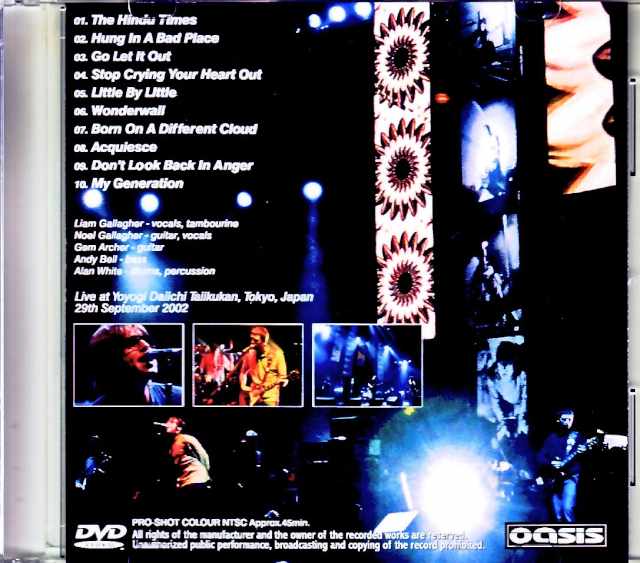 Oasis/Tokyo,Japan 2002 Broadcast Edition Jewel Version