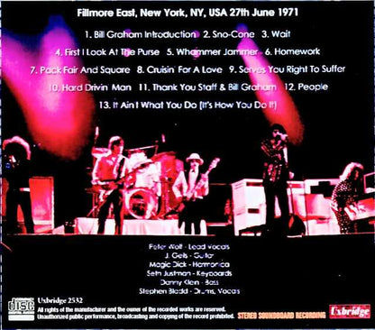 J. Geils Band/NY,USA 06.27.1971 Soundboard Edition