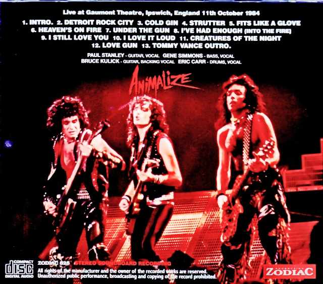 Kiss/England,UK 10.11.1984 Complete Soundboard Edition
