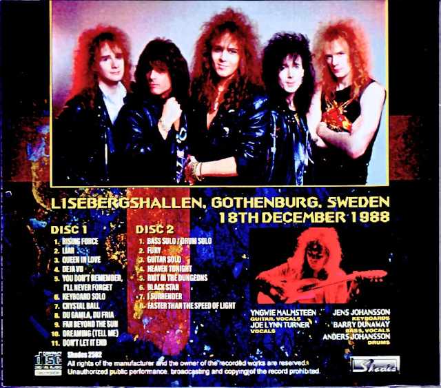 Yngwie Malmsteen's Rising Force Yngwie Malmsteen/Sweden 12.18.1988 Complete
