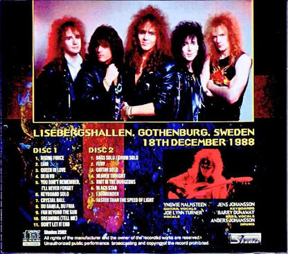 Yngwie Malmsteen's Rising Force Yngwie Malmsteen/Sweden 12.18.1988 Complete