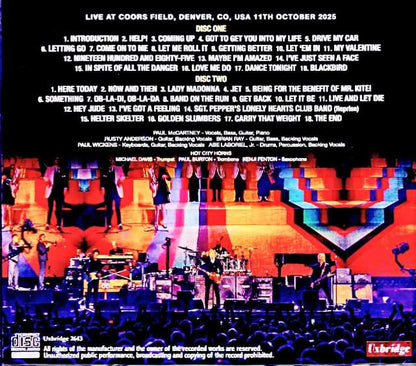 Paul McCartney Paul McCartney/CO,USA 10.11.2025 Complete