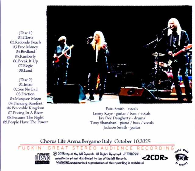 Patti Smith and Her Band Patti Smith/Italy 10.10.2025 Complete