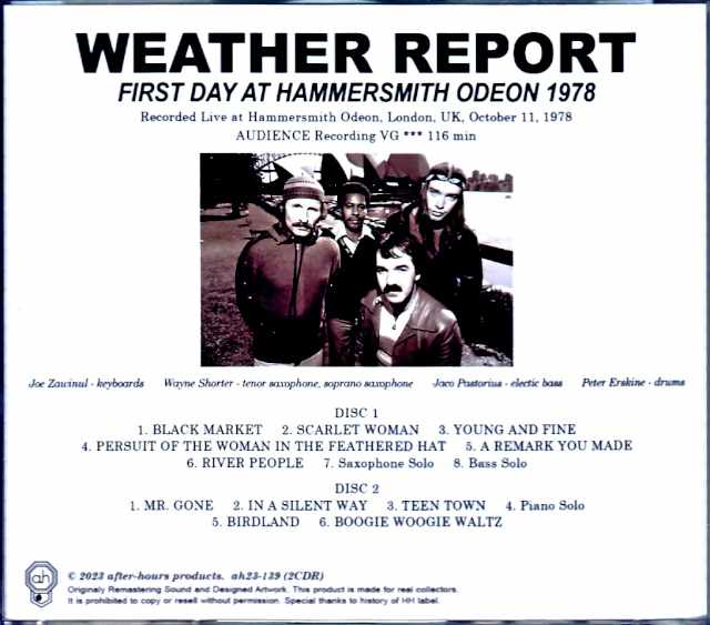 Weather Report/London,UK 10.11.1978 Complete