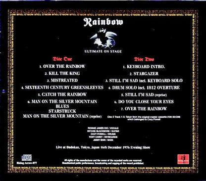 Rainbow / Tokyo, Japan 12.16.1976 Evening Show Complete Soundboard Edition