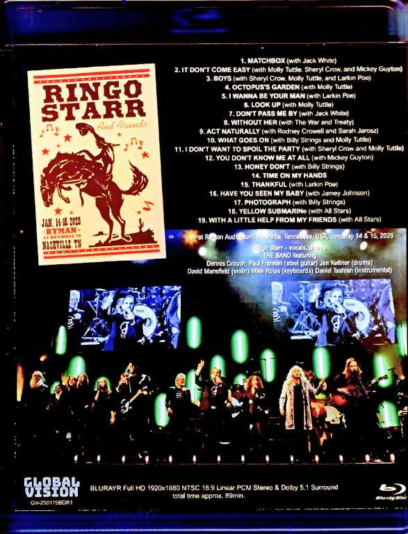 Ringo Starr and Friends Ringo Starr/TN,USA 01.14.2025 & more Blu-Ray Version