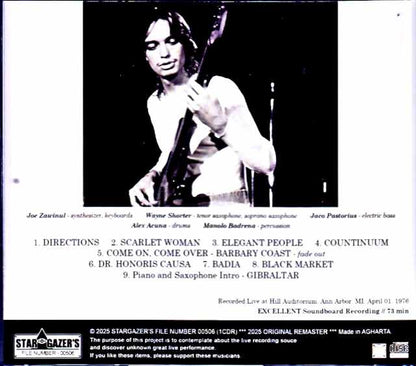 Weather Report Weather Report/MI,USA 04.01.1976 Soundboard Edition