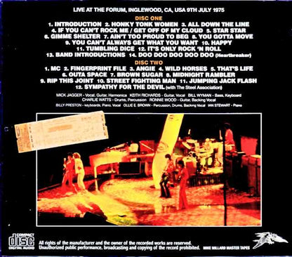 Rolling Stones/CA,USA 07.09.1975 Complete Mike Millard Master Edition