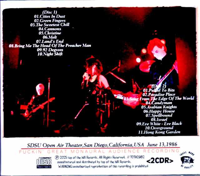 Siouxsie and the Banshees/CA,USA 06.13.1986