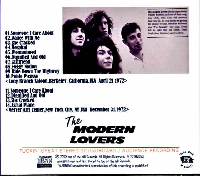 Modern Lovers/CA,USA 1972 Soundboard Edition & more