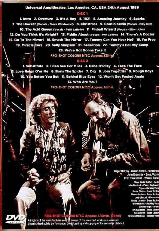 The Who/CA,USA 1989 Complete Multi-Cam Edition